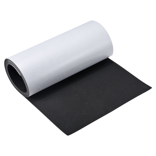 Uxcell EVA Foam Sheets Black Self Adhesive Back 6.56ft x 11.8 Inch 1/2/3/